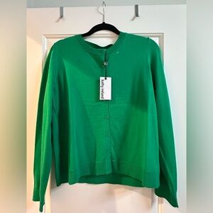 kathy ireland Emerald Green Crewneck Button Cardigan